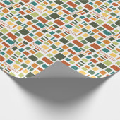 Warme Herbstfarben Wonky Squares & Rectangle Geschenkpapier (Ecke)