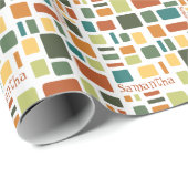 Warme Herbstfarben Wonky Squares & Rectangle Geschenkpapier (Rolleneckpunkt)
