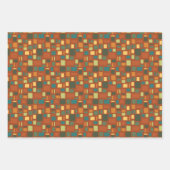 Warme Herbstfarben Wonky Squares & Rectangle Geschenkpapier Set (Vorderseite 3)