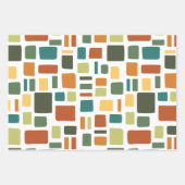 Warme Herbstfarben Wonky Squares & Rectangle Geschenkpapier Set (Vorderseite)
