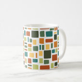 Warme Herbstfarben Wonky Squares & Rectangle Kaffeetasse (VorderseiteRechts)