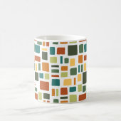 Warme Herbstfarben Wonky Squares & Rectangle Kaffeetasse (Mittel)