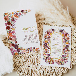 Warme Herbstgarten Hochzeitsdetails Einladung