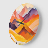 Warme Herbstgebirge Große Wanduhr (Winkel)