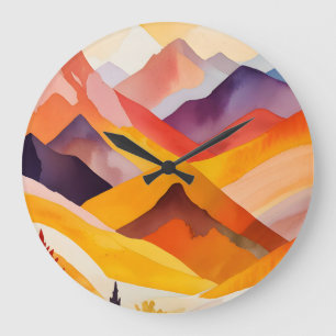 Warme Herbstgebirge Große Wanduhr