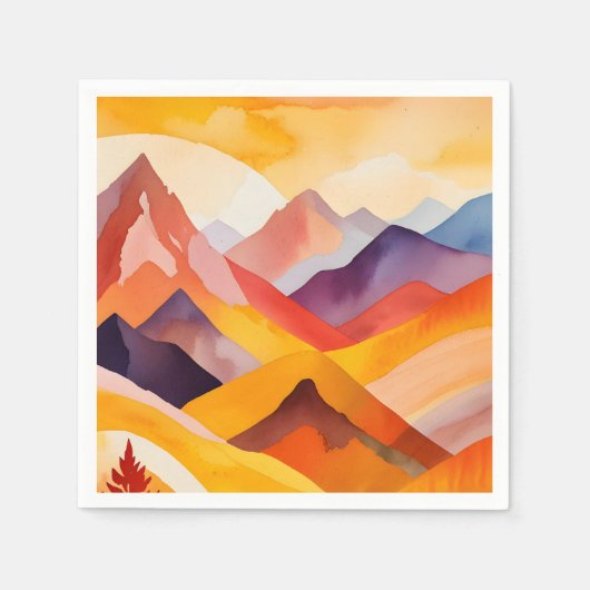 Warme Herbstgebirge Serviette (Vorderseite)