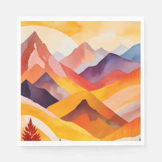 Warme Herbstgebirge Serviette (Vorderseite)