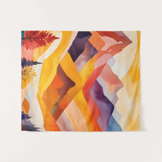 Warme Herbstgebirge Wandteppich (Vorderseite (Horizontal))