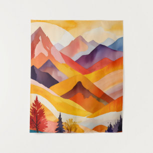 Warme Herbstgebirge Wandteppich