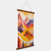 Warme Herbstgebirge Wandteppich Mit Holzrahmen (Gewinkelt)
