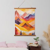 Warme Herbstgebirge Wandteppich Mit Holzrahmen (Schlafzimmer)