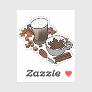 Warme Herbstgetränke Aufkleber