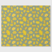 Warme Herbstgoldene Blütenillustrierung nahtlos Geschenkpapier (Flach)