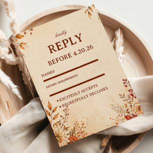 Warme herbstliche Blütenpracht RSVP Karte