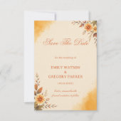 Warme herbstliche florale Eleganz Save The Date (Vorderseite)