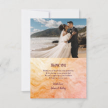 Warme Herbstmarmor-Hochzeit Dankeskarten