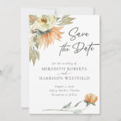 Warme Herbstsonnenblumen - Burnt Sienna Hochzeit Save The Date (Vorderseite)