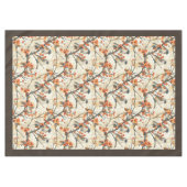 Warme Herbsttablette mit Vögeln Rustikale Blume Tischdecke (Vorderseite (Horizontal))