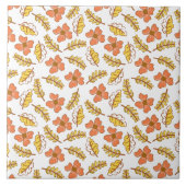 Warme Herbstuntergänge mit Blume Fliese (Vorderseite)