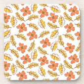 Warme Herbstuntergänge mit Blume Getränkeuntersetzer (Vorderseite)