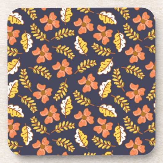 Warme Herbstuntergänge mit Blume Getränkeuntersetzer (Vorderseite)