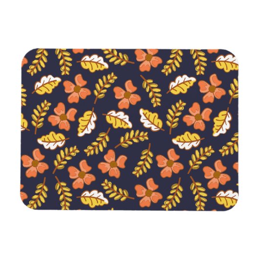 Warme Herbstuntergänge mit Blume Magnet (Horizontal)