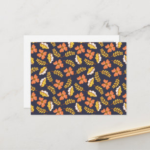 Warme Herbstuntergänge mit Blume Postkarte
