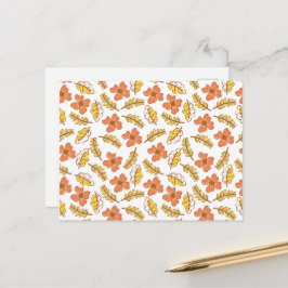 Warme Herbstuntergänge mit Blume Postkarte