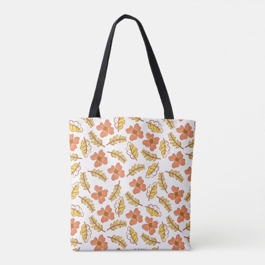 Warme Herbstuntergänge mit Blume Tasche (Rückseite)