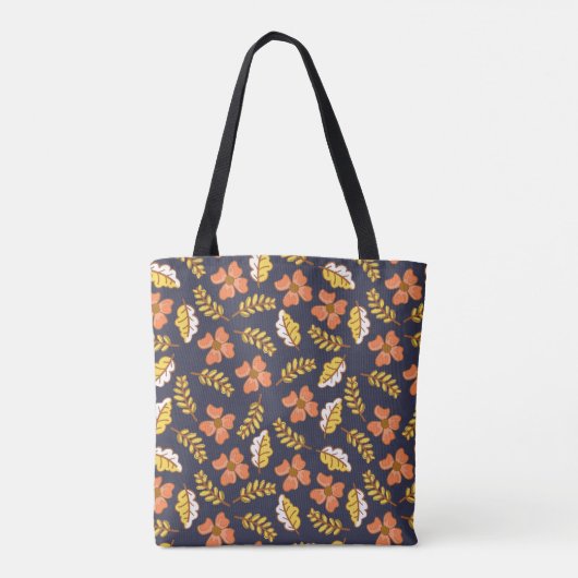 Warme Herbstuntergänge mit Blume Tasche (Rückseite)