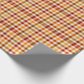 Warme Herbstverpackung Kariert mit Blätter Geschenkpapier (Ecke)