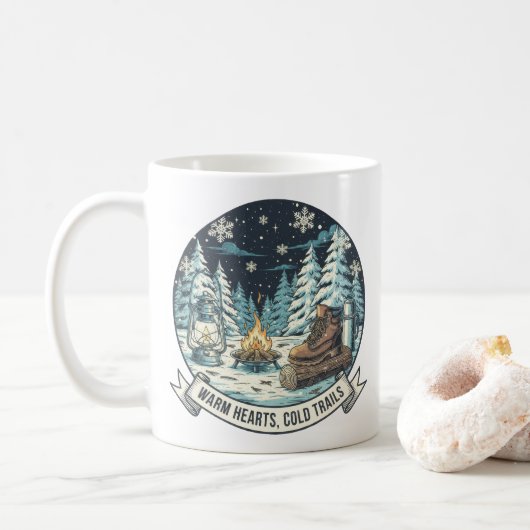 Warme Herz - Kalte Wanderwege Wintergarten Kaffeetasse (Mit Donut)