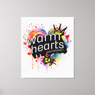 Warme Herzen - Gemütliches und herzliches Design Leinwanddruck