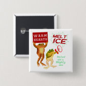 Warme Herzen schmelzen Eis Button (Vorne & Hinten)
