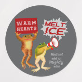 Warme Herzen schmelzen Eis Etiketten (Design 2)