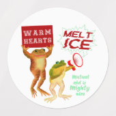Warme Herzen schmelzen Eis Etiketten (Design 1)