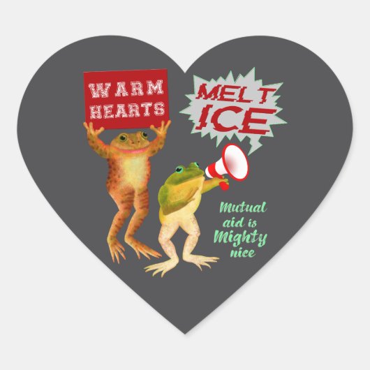Warme Herzen schmelzen Eis Herz-Aufkleber (Vorderseite)