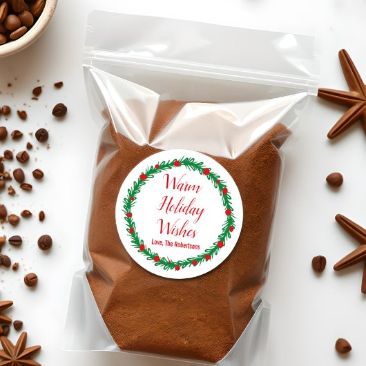 Warme Holiday wünscht Labels, Geschenkmarken, Weih Runder Aufkleber