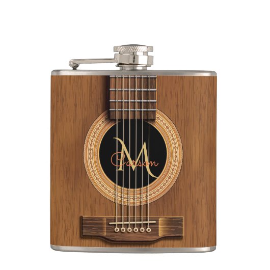 Warme hölzerne Akustikgitarre Flachmann (Vorderseite)