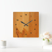 Warme Holzplatten Quadratische Wanduhr (Zuhause)