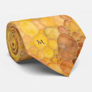 Warme Honigwaben Bernstein Farben Muster Monogramm Krawatte