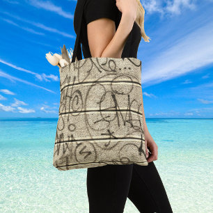 Warme Hues Urban Graffiti Style Tote Bag Tasche