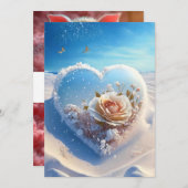 Wärme im Winter: Schneeflorale Hochzeit Einladung (Vorne/Hinten)