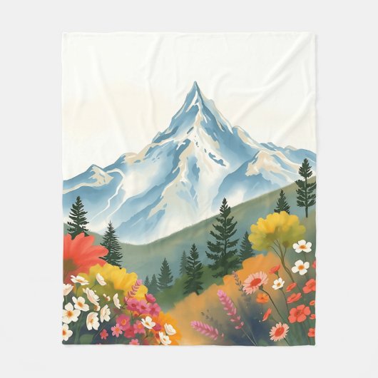 Warme impressionistische Berglandschaft Fleecedecke (Vorderseite)