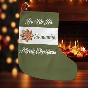 Warme irdische nordische Palette personalisiertes  Großer Weihnachtsstrumpf