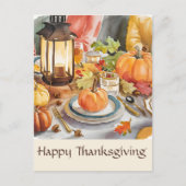 Warme Jahreszeit der Dankbarkeit Fest Wasserfarben Postkarte (Vorderseite)