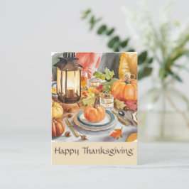 Warme Jahreszeit der Dankbarkeit Fest Wasserfarben Postkarte