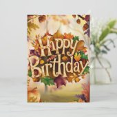 Warme Jahreszeit Herbst glücklich Geburtstag Karte (Stehend Vorderseite)