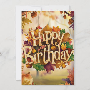 Warme Jahreszeit Herbst glücklich Geburtstag Karte