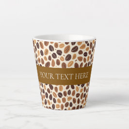 Warme Kaffeebohnen-Rösttöne Nahtloses Muster Milchtasse